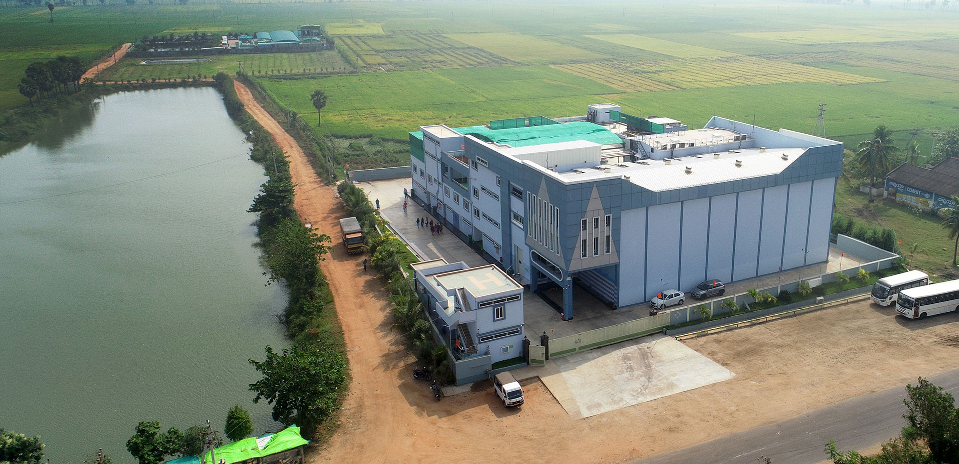 The company's sophisticated plant at Pamarru, Andhra Pradesh, India.